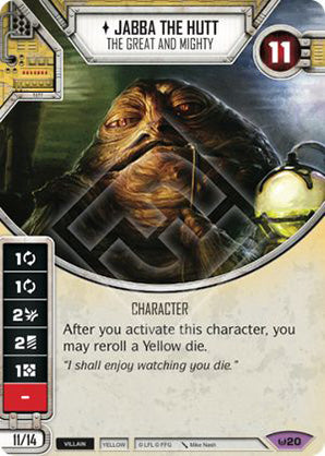 Jabba the Hutt - The Great and Mighty (AWK) Legendary Star Wars Destiny Fantasy Flight Games   