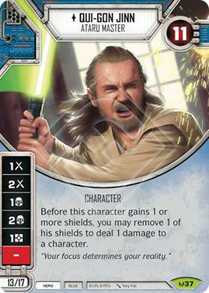 Qui-Gon Jinn - Ataru Master (AWK) Rare Star Wars Destiny Fantasy Flight Games   