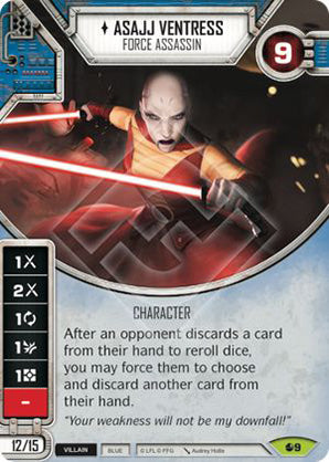 Asajj Ventress - Force Assassin (SoR) Rare Star Wars Destiny Fantasy Flight Games   