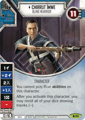 Chirrut Îmwe - Blind Warrior (SoR) Rare Star Wars Destiny Fantasy Flight Games   