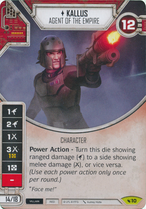 Kallus - Agent of the Empire (LEG) Rare Star Wars Destiny Fantasy Flight Games   