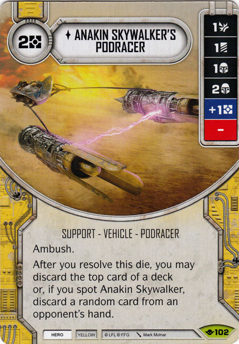 Anakin Skywalker's Podracer (WotF) Rare Star Wars Destiny Fantasy Flight Games   