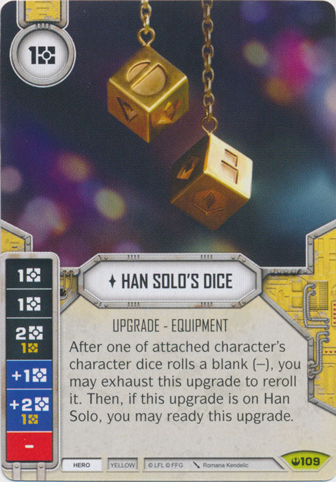 Han Solo's Dice (SOH) Rare Star Wars Destiny Fantasy Flight Games   