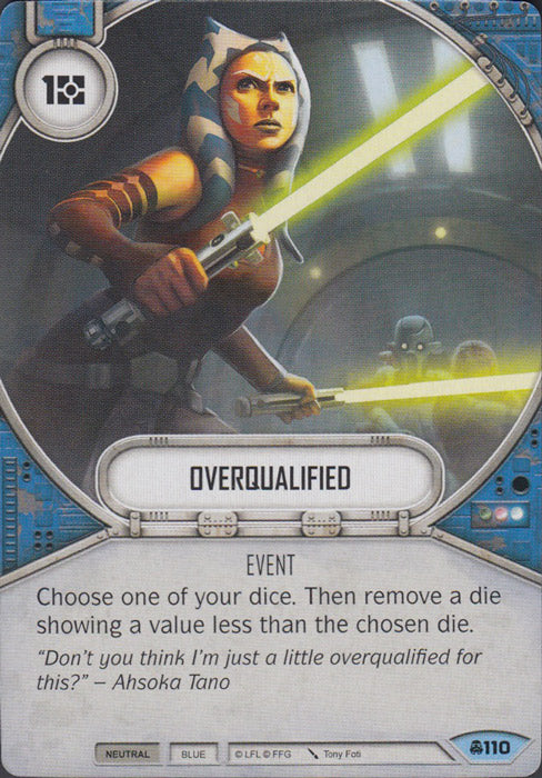 Overqualified (CONV) Common Star Wars Destiny Fantasy Flight Games   