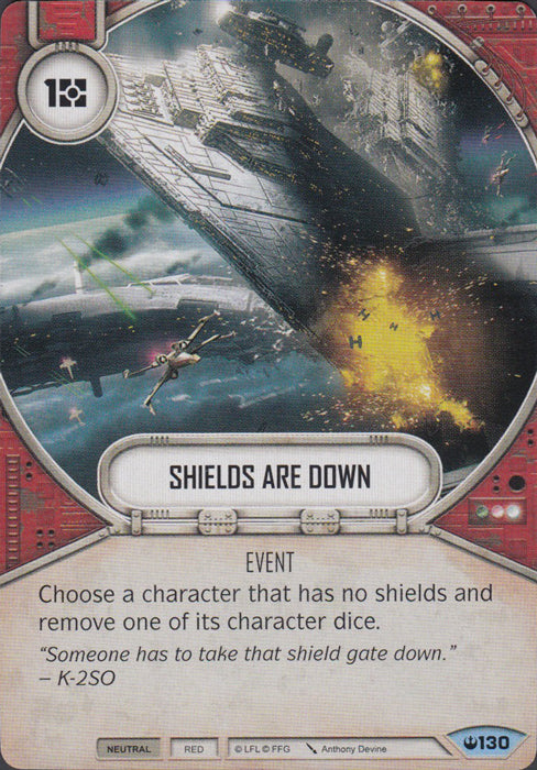 Shields Are Down (SOH) Common Star Wars Destiny Fantasy Flight Games   