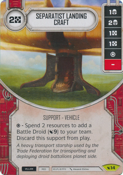 Separatist Landing Craft (LEG) Rare Star Wars Destiny Fantasy Flight Games   