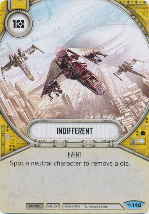 Indifferent (ATG) Common Star Wars Destiny Fantasy Flight Games   