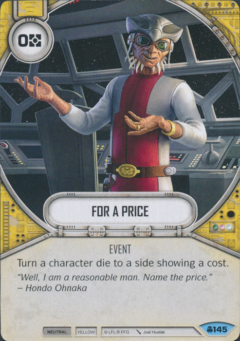 For a Price (CONV) Common Star Wars Destiny Fantasy Flight Games   