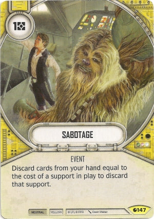 Sabotage (SoR) Uncommon Star Wars Destiny Fantasy Flight Games   