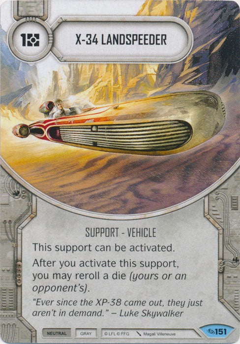 X-34 Landspeeder (ATG) Common Star Wars Destiny Fantasy Flight Games   