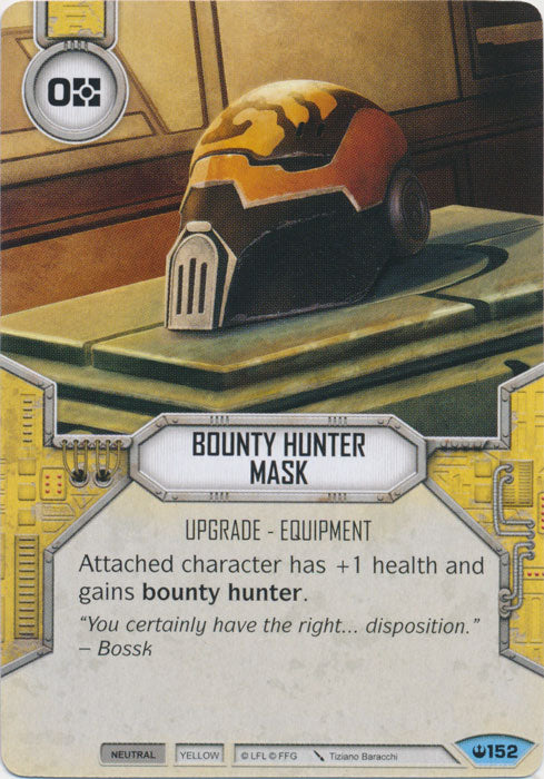 Bounty Hunter Mask (SOH) Common Star Wars Destiny Fantasy Flight Games   