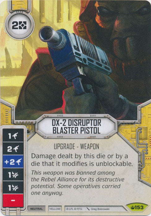 DX-2 Disruptor Blaster Pistol (SOH) Rare Star Wars Destiny Fantasy Flight Games   