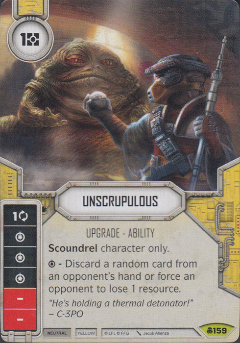 Unscrupulous (CONV) Rare Star Wars Destiny Fantasy Flight Games   