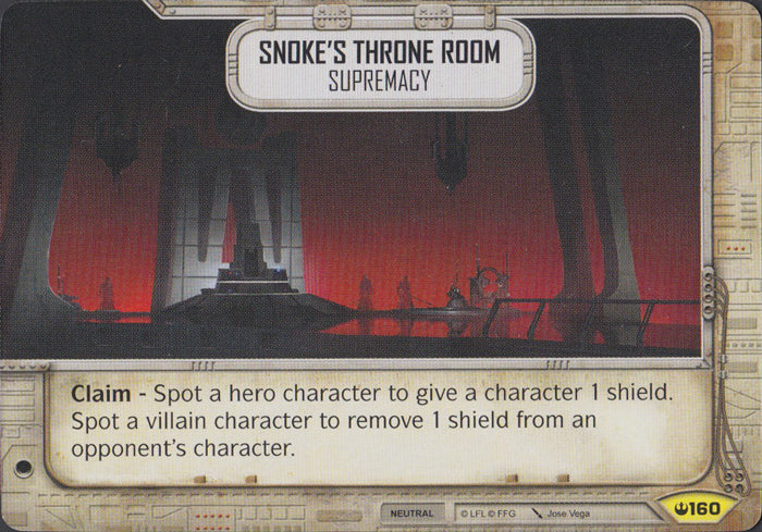 Snoke's Throne Room - Supremacy (SOH) Uncommon Star Wars Destiny Fantasy Flight Games   