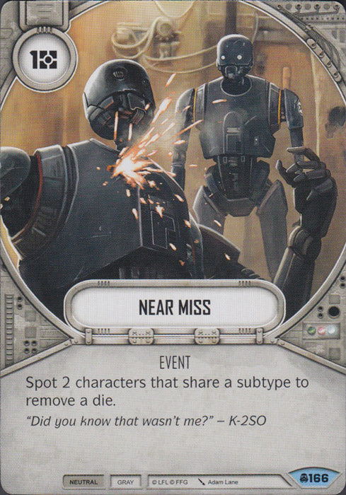 Near Miss (CONV) Common Star Wars Destiny Fantasy Flight Games   