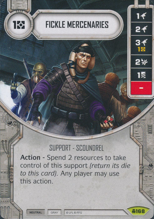 Fickle Mercenaries (CONV) Rare Star Wars Destiny Fantasy Flight Games   