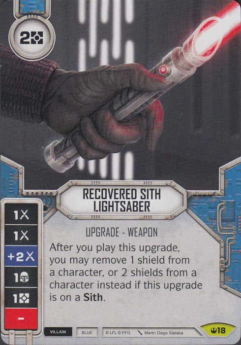 Recovered Sith Lightsaber (SOH) Rare Star Wars Destiny Fantasy Flight Games   