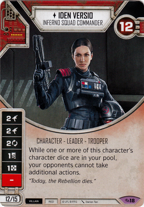 Iden Versio - Inferno Squad Commander (ATG) Legendary Star Wars Destiny Fantasy Flight Games   