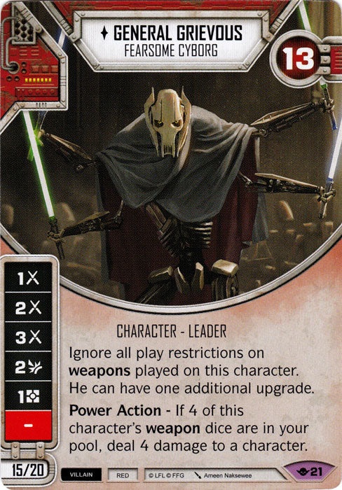 General Grievous - Fearsome Cyborg (WotF) Legendary Star Wars Destiny Fantasy Flight Games   