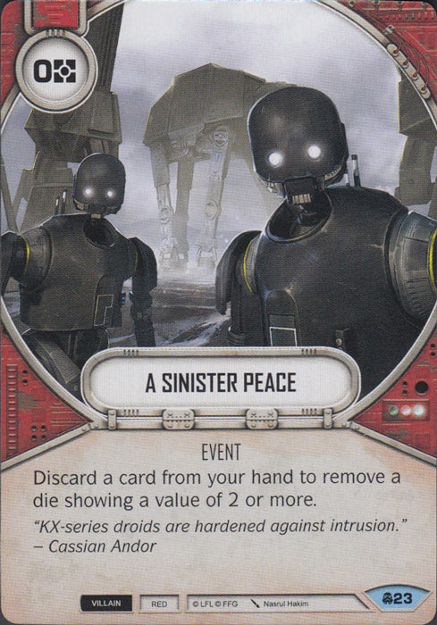 A Sinister Peace (CONV) Common Star Wars Destiny Fantasy Flight Games   