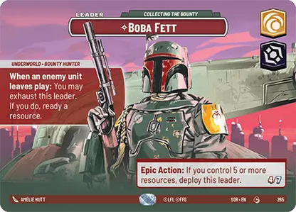 Boba Fett - Collecting the Bounty (SOR) Common Star Wars Unlimited Fantasy Flight Games Showcase Foil 