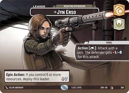 Jyn Erso - Resisting Oppression (SOR) Common Star Wars Unlimited Fantasy Flight Games Showcase Foil 