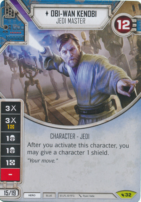 Obi-Wan Kenobi - Jedi Master (LEG) Rare Star Wars Destiny Fantasy Flight Games   