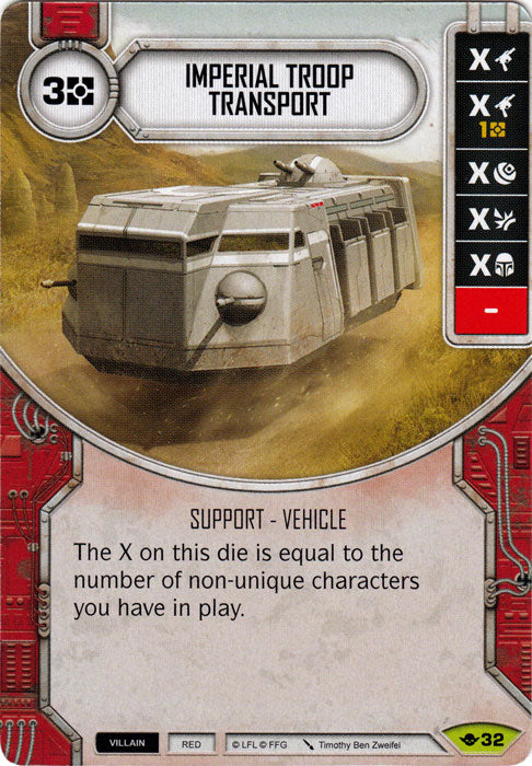 Imperial Troop Transport (WotF) Rare Star Wars Destiny Fantasy Flight Games   
