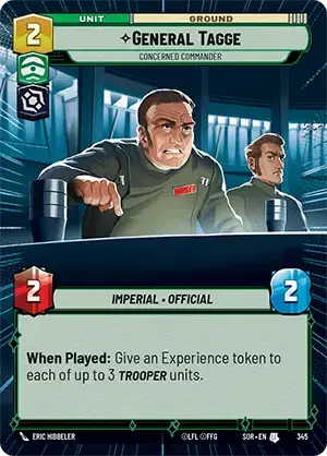 General Tagge - Concerned Commander (SOR) Uncommon Star Wars Unlimited Fantasy Flight Games Hyperspace Non-Foil 