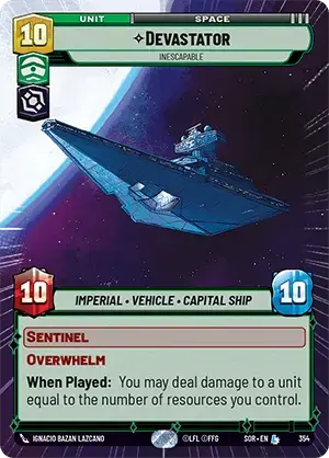 Devastator - Inescapable (SOR) Legendary Star Wars Unlimited Fantasy Flight Games Hyperspace Non-Foil 