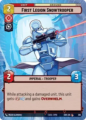 First Legion Snowtrooper (SOR) Common Star Wars Unlimited Fantasy Flight Games Hyperspace Non-Foil 