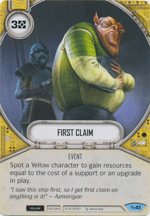 First Claim (ATG) Common Star Wars Destiny Fantasy Flight Games   