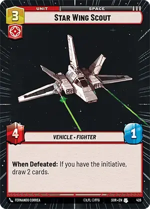 Star Wing Scout (SOR) Uncommon Star Wars Unlimited Fantasy Flight Games Hyperspace Non-Foil 