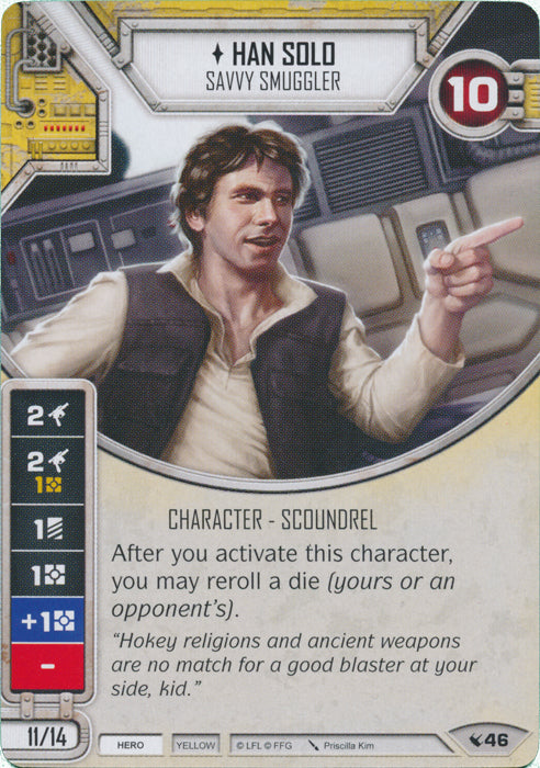 Han Solo - Savvy Smuggler (LEG) Starter Star Wars Destiny Fantasy Flight Games   