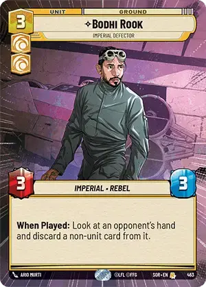 Bodhi Rook - Imperial Defector (SOR) Rare Star Wars Unlimited Fantasy Flight Games Hyperspace Non-Foil 