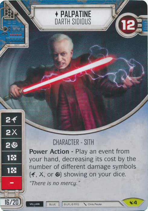 Palpatine - Darth Sidious (LEG) Rare Star Wars Destiny Fantasy Flight Games   