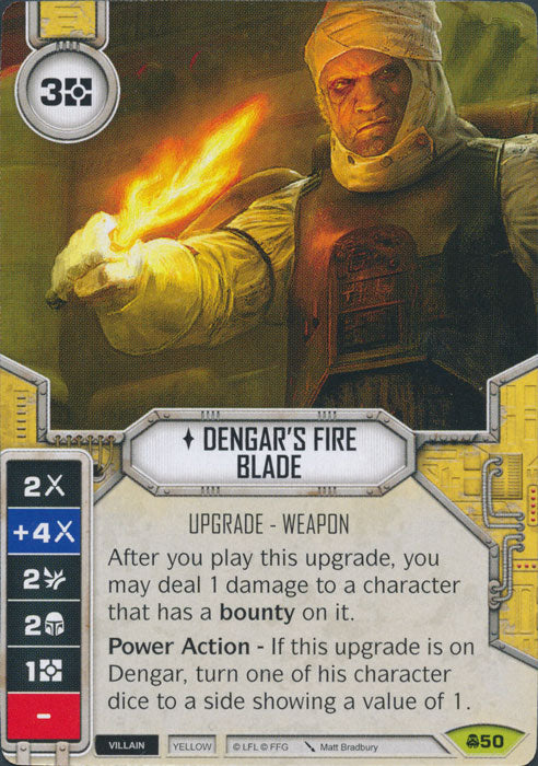 Dengar's Fire Blade (CONV) Rare Star Wars Destiny Fantasy Flight Games   