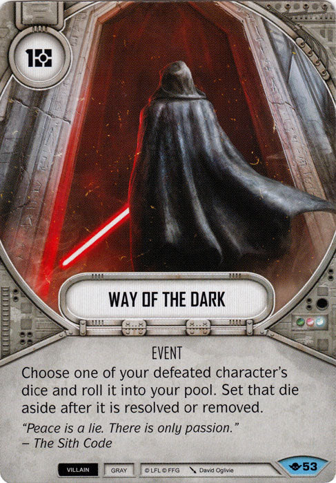 Way of the Dark (WOTF) Common Star Wars Destiny Fantasy Flight Games   