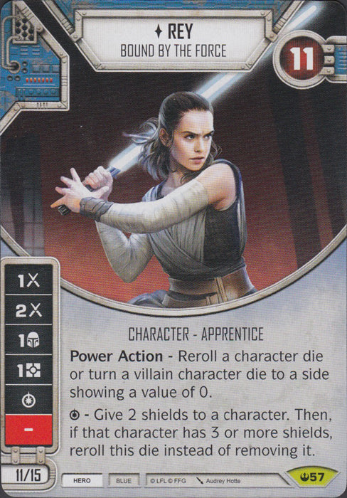 Rey - Bound By The Force (SOH) Rare Star Wars Destiny Fantasy Flight Games   