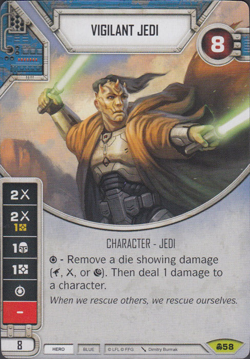 Vigilant Jedi (CONV) Rare Star Wars Destiny Fantasy Flight Games   