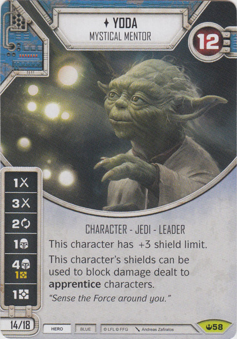 Yoda - Mystical Mentor (SOH) Rare Star Wars Destiny Fantasy Flight Games   