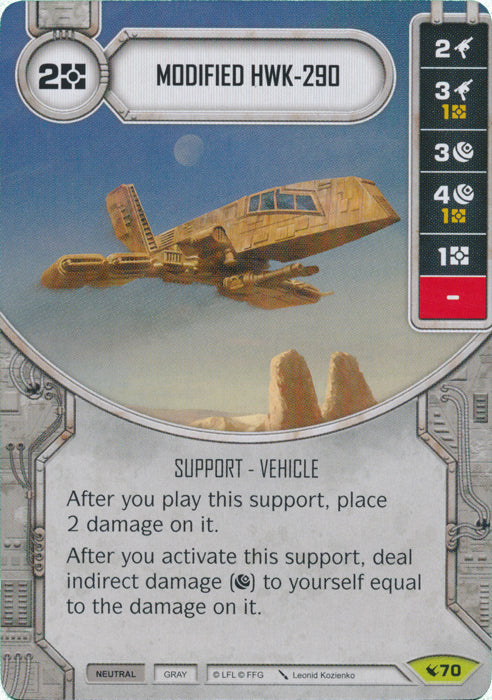 Modified HWK-290 (LEG) Rare Star Wars Destiny Fantasy Flight Games   