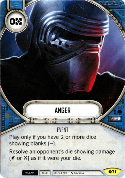 Anger (SoR) Uncommon Star Wars Destiny Fantasy Flight Games   