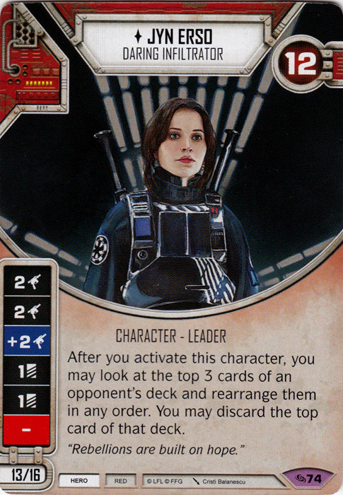 Jyn Erso - Daring Infiltrator (ATG) Legendary Star Wars Destiny Fantasy Flight Games   