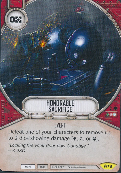 Honorable Sacrifice (CONV) Uncommon Star Wars Destiny Fantasy Flight Games   