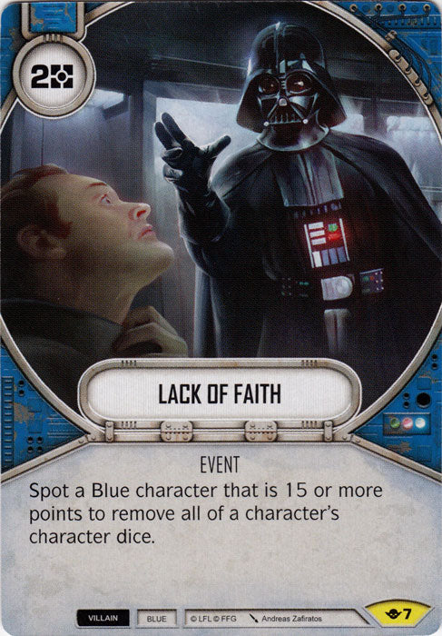 Lack of Faith (WotF) Uncommon Star Wars Destiny Fantasy Flight Games   