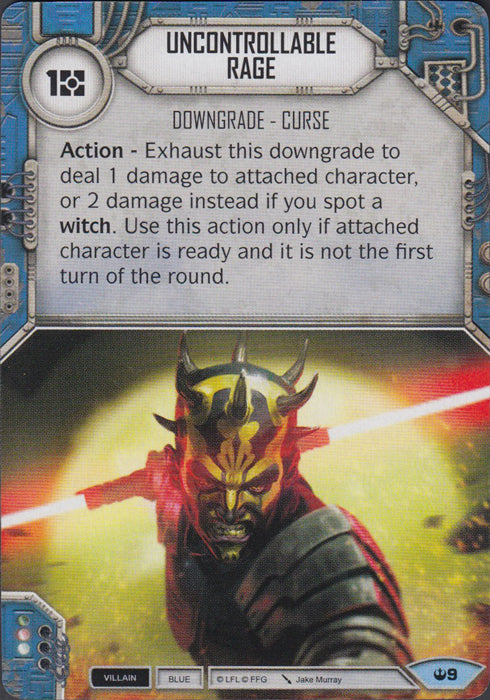 Uncontrollable Rage (SOH) Common Star Wars Destiny Fantasy Flight Games   