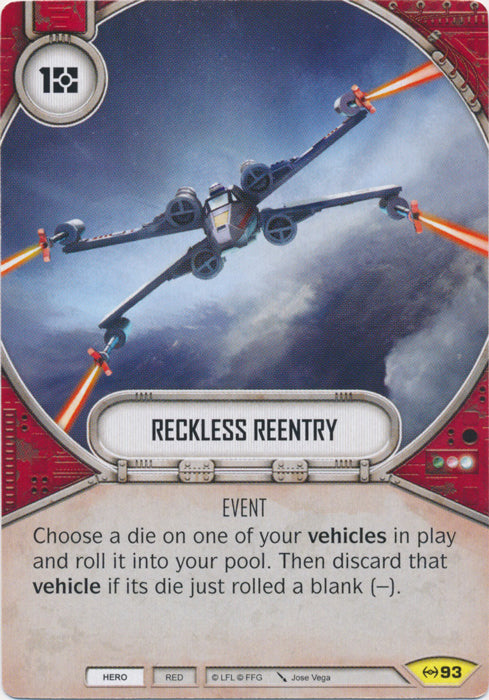 Reckless Reentry (EAW) Uncommon Star Wars Destiny Fantasy Flight Games   