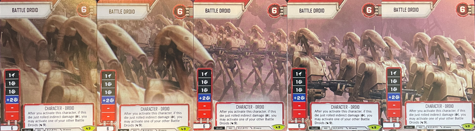 Battle Droid Panoramic Five Card Group (LEG) Promo (Includes dice) Star Wars Destiny Fantasy Flight Games   