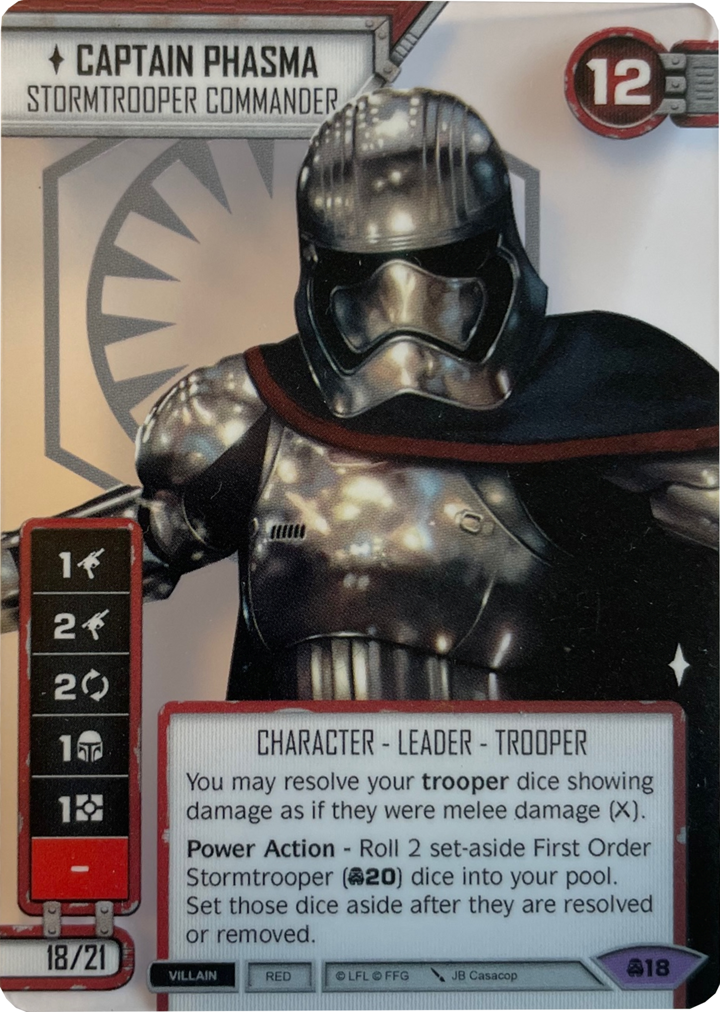 Captain Phasma - Stromtrooper Commander (CONV) SpotGLASS Promo (Card only) Star Wars Destiny Fantasy Flight Games   